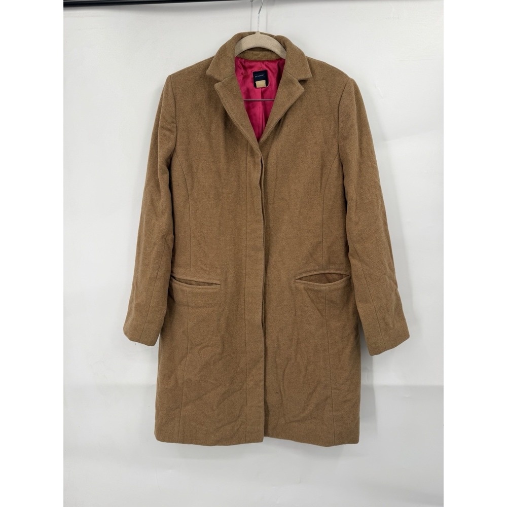 Gap 2000s Y2K Camel Wool Cashmere Coat Women S Lined Longline Vintage Flaw
